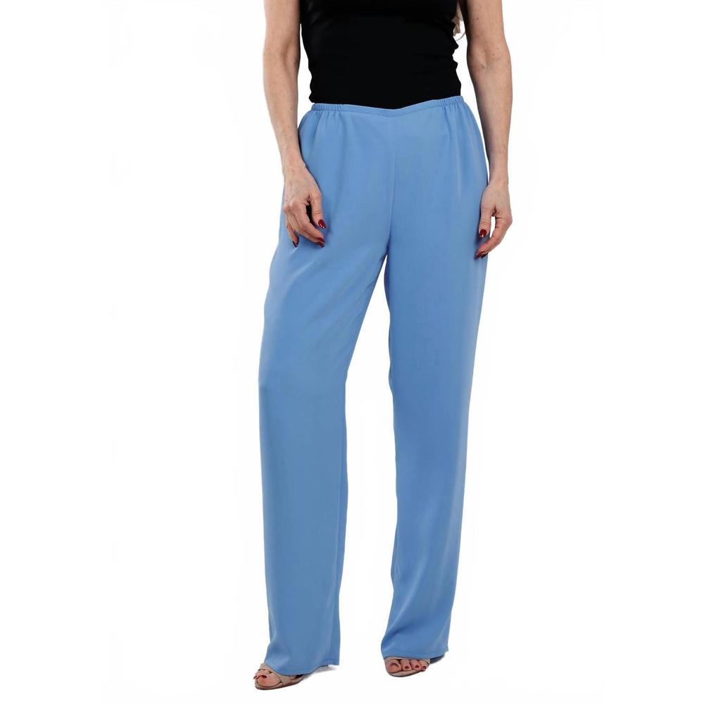 NEW CAROLINE ROSE women's matte crepe straight leg pants in blue